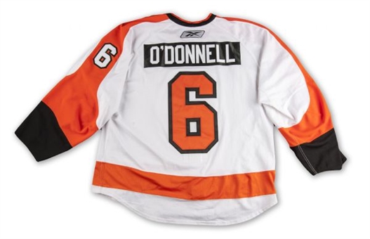 2010/11 Sean ODonnell Game Worn Philadelphia Flyers Road Jersey (Flyers/MeiGray)